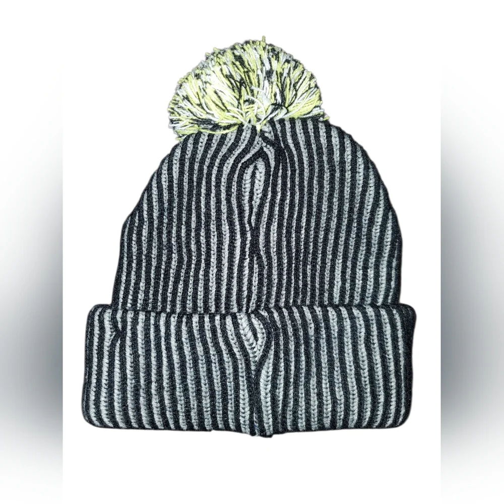 Disney Nightmare Before Christmas Beanie with Jack Design & Skull Pom-Pom NWT